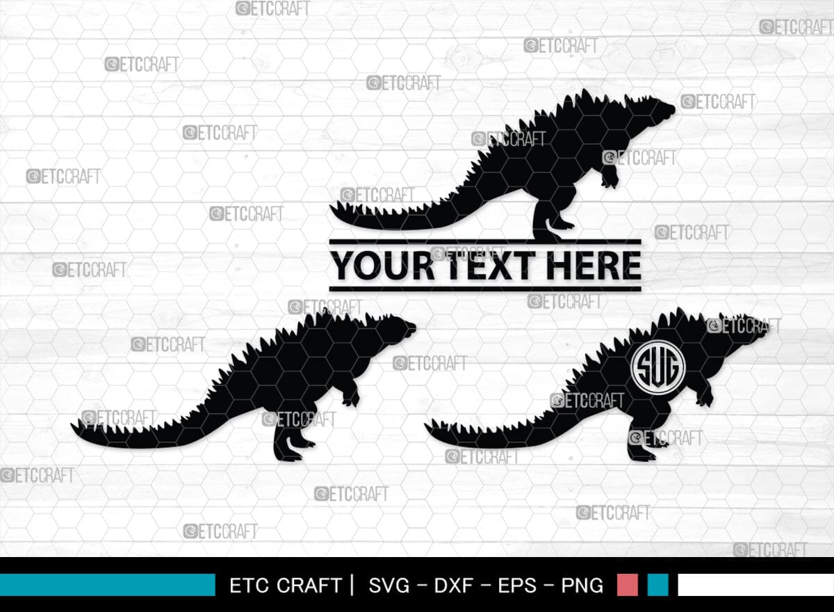 Godzilla Monogram, Godzilla Silhouette, Godzilla SVG, Rodan Godzilla ...
