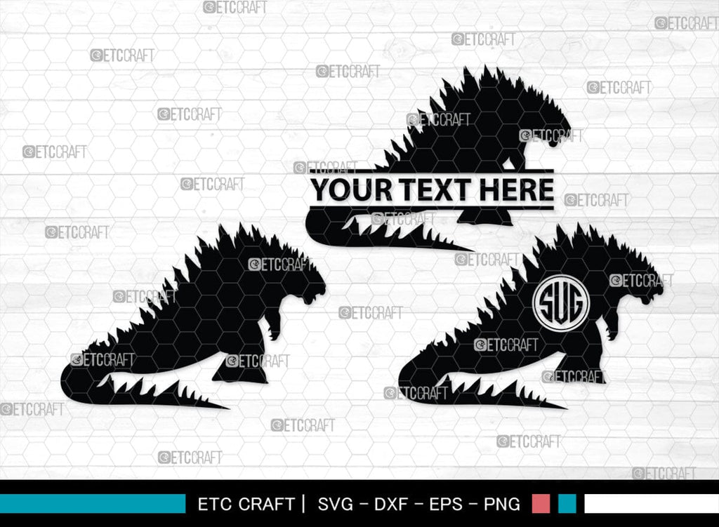 Godzilla Monogram, Godzilla Silhouette, Godzilla SVG, Rodan Godzilla ...