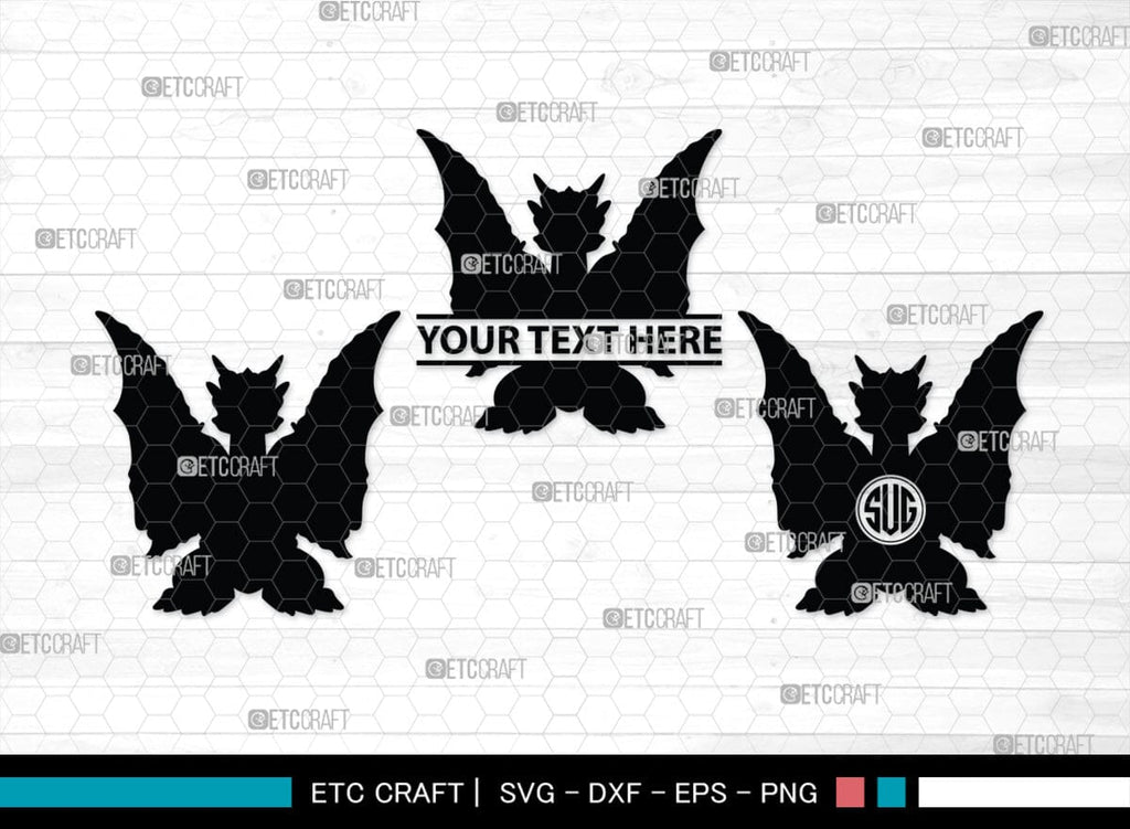 Godzilla Monogram, Godzilla Silhouette, Godzilla SVG, Rodan Godzilla ...