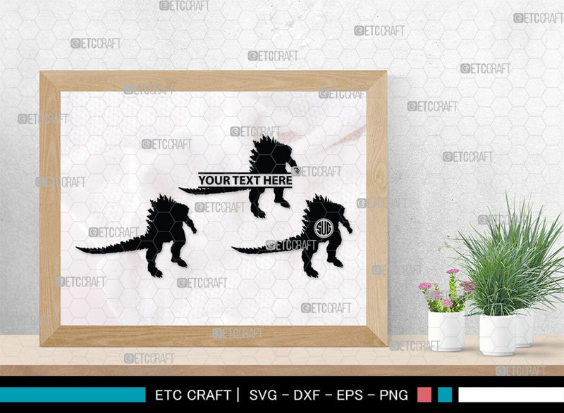 Godzilla Monogram, Godzilla Silhouette, Godzilla SVG, Rodan Godzilla ...