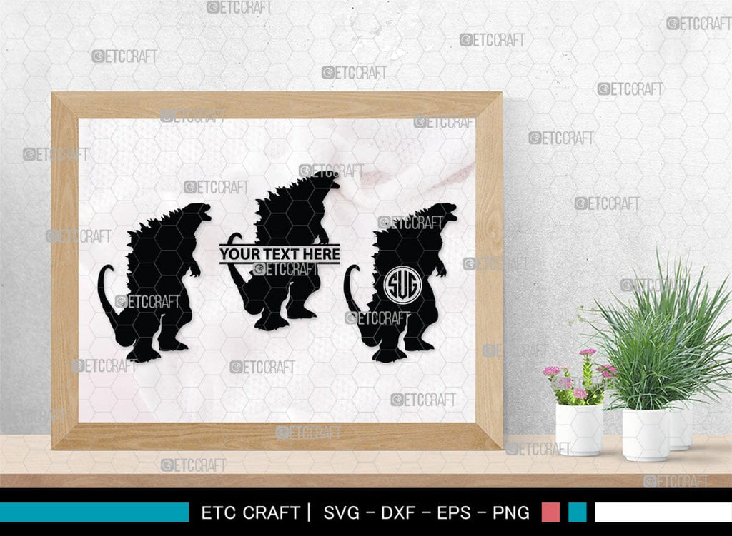 Godzilla Monogram, Godzilla Silhouette, Godzilla SVG, Rodan Godzilla ...
