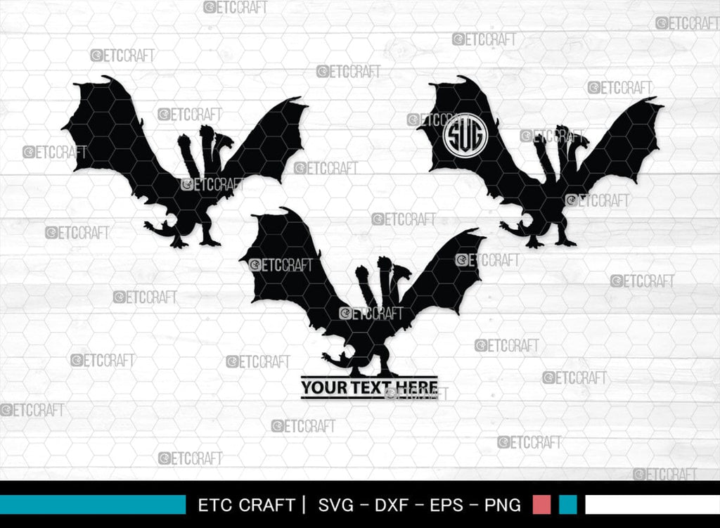 Godzilla Monogram, Godzilla Silhouette, Godzilla SVG, Rodan Godzilla ...