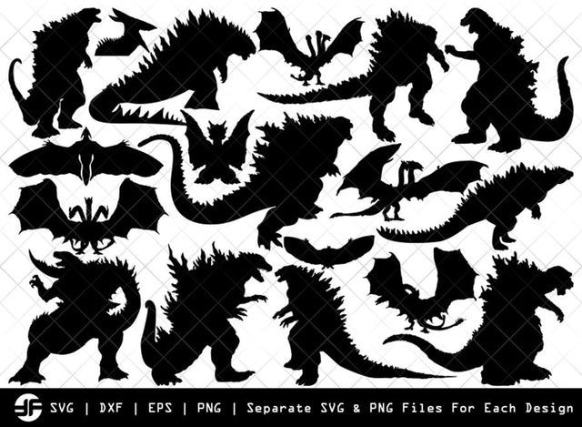 Godzilla SVG | Animal SVG | Silhouette Bundle | SVG Cut File SVG ETC Craft 