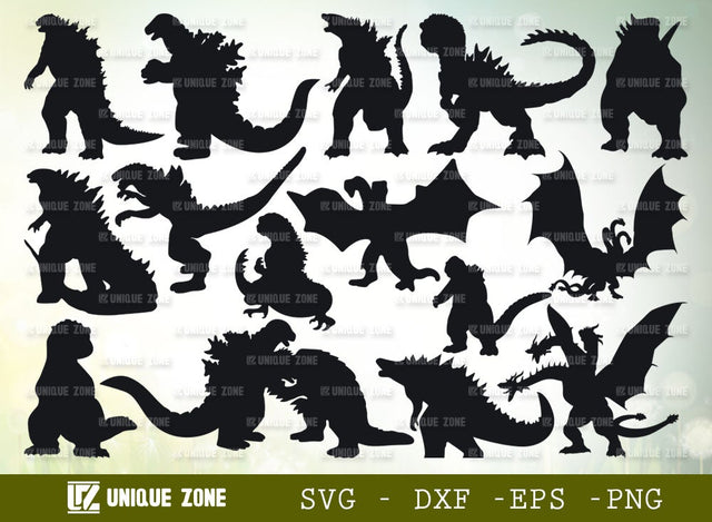 Godzilla SVG Cut File | Rodan Godzilla Svg | Godzilla Monster Svg | Ghidorah Svg | Baby Godzilla Svg | SVG Unique Zone 