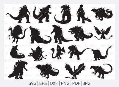 Godzilla svg, Godzilla Silhouette, Godzilla Monster Svg, Godzilla Clip Art, Godzilla Cut File, Godzilla Vector, Godzilla png, Godzilla svg Bundle SVG Dinvect 
