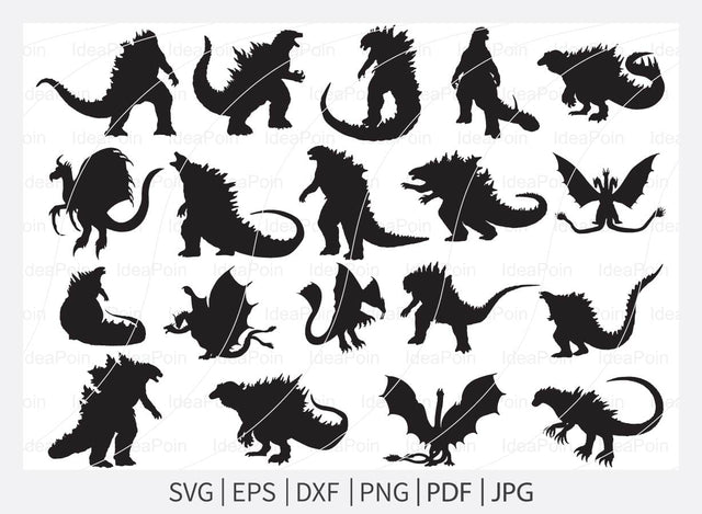 Godzilla svg, Godzilla Silhouette, Godzilla Monster Svg, Godzilla Clip Art, Godzilla Cut File, Godzilla Vector, Godzilla png, Godzilla svg Bundle SVG Dinvect 