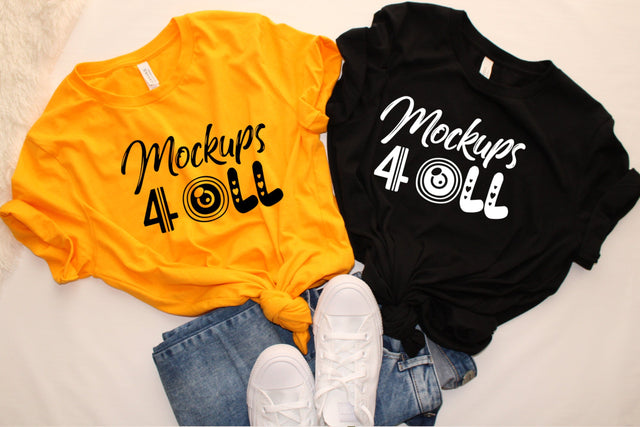 Gold and Black Bella Canvas 3001 T-Shirt Mockup,Lifestyle Mockup Shirt,Real Photo Mockup,Flat Lay Tshirt,Bella Canvas Mockup,Matching Mockup Mock Up Photo ArtStudio 