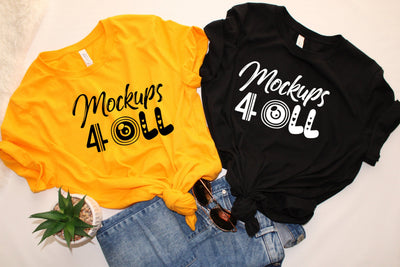 Gold and Black Bella Canvas 3001 T-Shirt Mockup,Lifestyle Mockup Shirt,Real Photo Mockup,Flat Lay Tshirt,Bella Canvas Mockup,Matching Mockup Mock Up Photo ArtStudio 