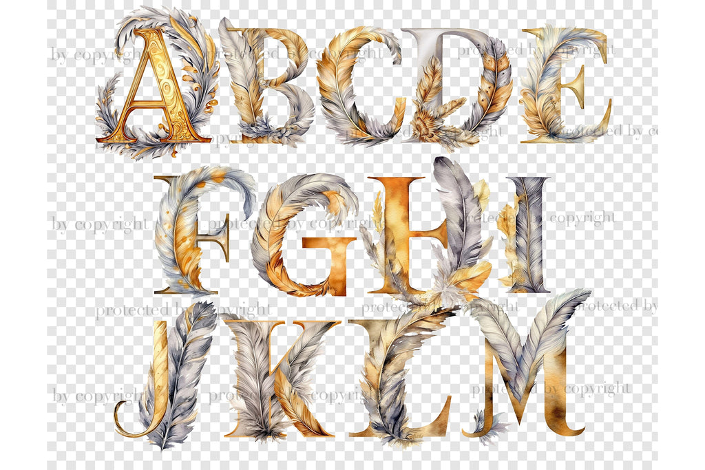 Gold and Silver Alphabet Clipart | Celebration Letters - So Fontsy