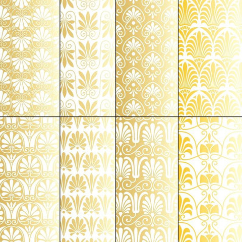 Gold and White Greek Ornamental Patterns Melissa Held Designs 