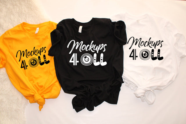 Gold, Black and White Bella Canvas 3001 T-Shirt Mockup,Lifestyle Mockup Shirt,Real Photo,Flat Lay Tshirt,Bella Canvas Mockup,Matching Mockup Mock Up Photo ArtStudio 