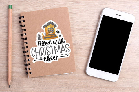 Gold Christmas Small Business Stickers Png Bundle Sublimation Regulrcrative 