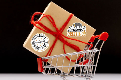 Gold Christmas Small Business Stickers Png Bundle Sublimation Regulrcrative 