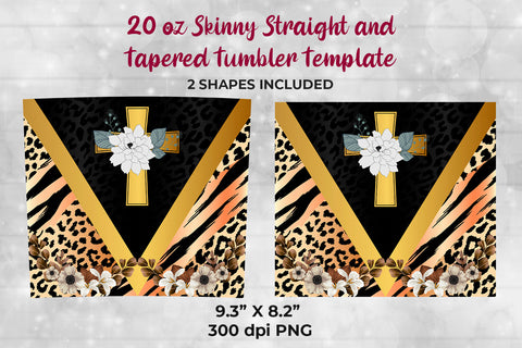 Gold Cross Peace 20 oz Skinny Tumbler Wrap Sublimation Design Sublimation Sublimatiz Designs 