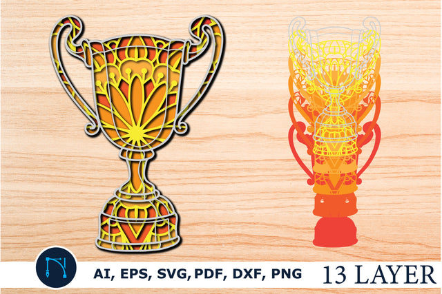 gold cup multilayer cut SVG mandala SVG MD JOYNAL ABDIN 