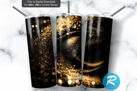 Gold Foil Glitter 20 oz / 30 oz Tumbler PNG Sublimation Regulrcrative 