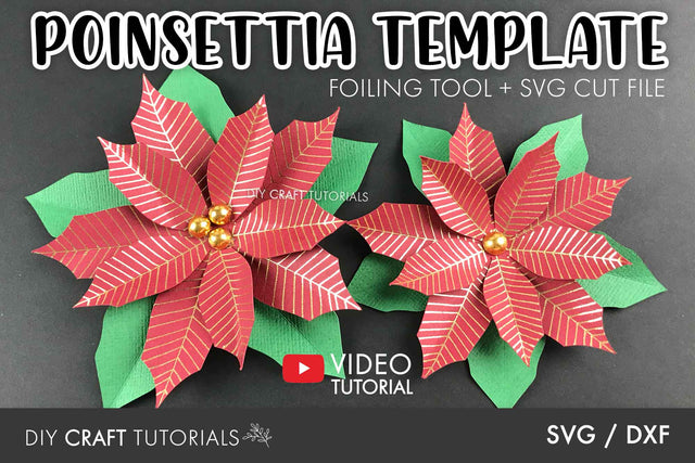 Gold Foil Poinsettia SVG - Christmas svg SVG DIY Craft Tutorials 