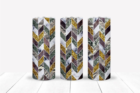 Gold Geometric Tangram Skinny Tumbler PNG Sublimation Sublimation OrangeBrushStudio 