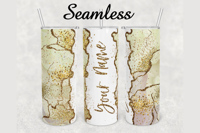 Gold Glitter Agate Alcohol Ink Tumbler sublimation design 20 oz skinny tumbler wrap Sublimation BambinaCreations 