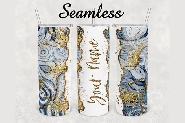 Gold Glitter Agate Alcohol Ink Tumbler sublimation design 20 oz skinny tumbler wrap Sublimation BambinaCreations 