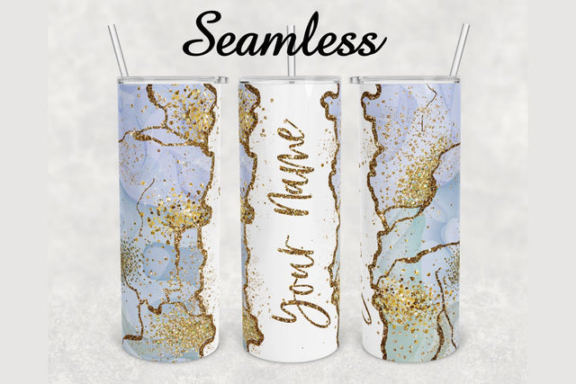 Gold Glitter Agate Alcohol Ink Tumbler sublimation design 20 oz skinny tumbler wrap Sublimation BambinaCreations 