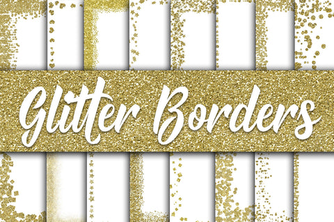 Gold Glitter Borders Digital Paper Sublimation Old Market 