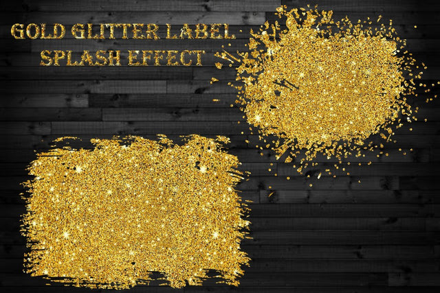 Gold glitter labels pack, Sparkle Clip Art, Sparkly Gold Shapes, Glittering, Splash Design, Brush, Overlay Clipart, Instant Digital download Digital Pattern ArtStudio 