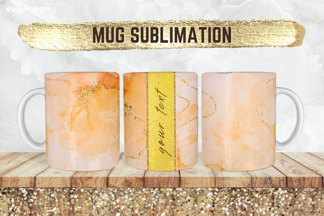 Gold Glitter Mug Sublimation | PNG Bundle | Mug Wrap Sublimation SvgOcean 