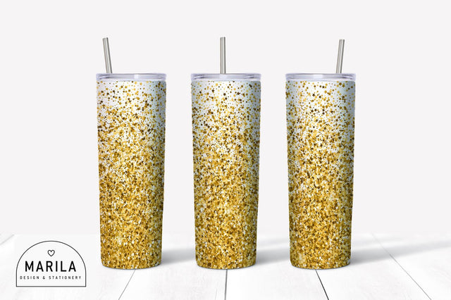 Gold Glitter Skinny Tumbler Sublimation #1 Sublimation Marilakits 