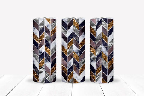 Gold Glitter Skinny Tumbler Wrap 20 Oz Herringbone Sublimation Design Sublimation OrangeBrushStudio 