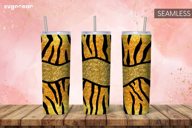 Gold Glitter Tumbler | Skinny 20 oz | Tapered | Straight Sublimation SvgOcean 