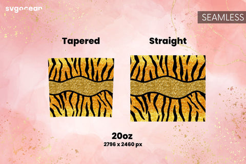 Gold Glitter Tumbler | Skinny 20 oz | Tapered | Straight Sublimation SvgOcean 