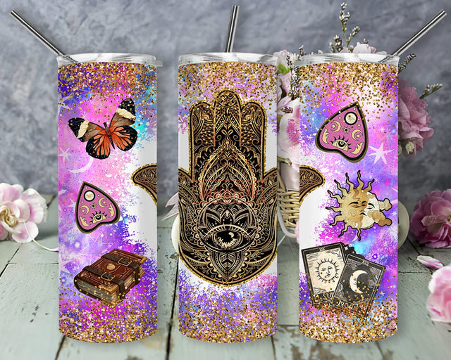 Gold Hamsa Hand Tumbler Design, Evil Eye 20oz Skinny Tumbler, Turkish Eye Tumbler Png, Om Breathe Sublimation Design, Digital Download Sublimation DesignSVG 