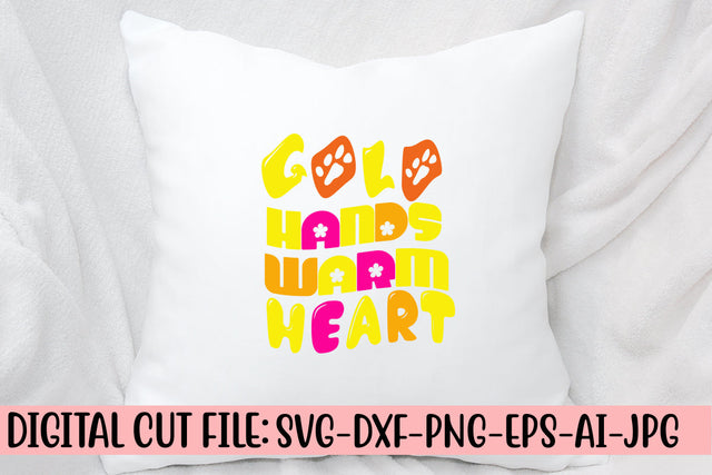 Gold Hands Warm Heart Retro SVG SVG Syaman 