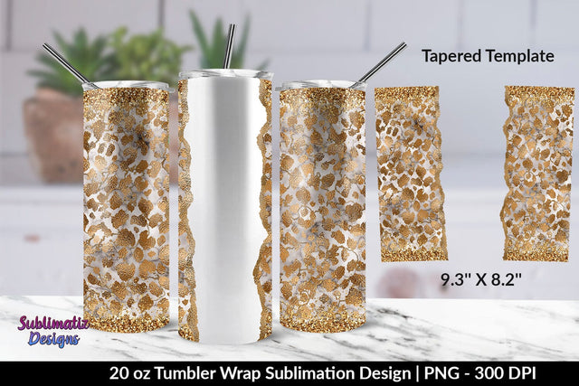Gold Leopard Marble 20oz Skinny Tumbler Wrap Sublimation Design Sublimation Sublimatiz Designs 