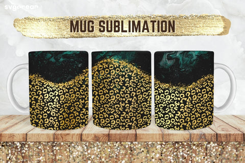 Gold Leopard Mug Sublimation | PNG Bundle | Mug Wrap Sublimation SvgOcean 