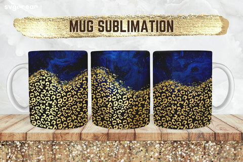 Gold Leopard Mug Sublimation | PNG Bundle | Mug Wrap Sublimation SvgOcean 