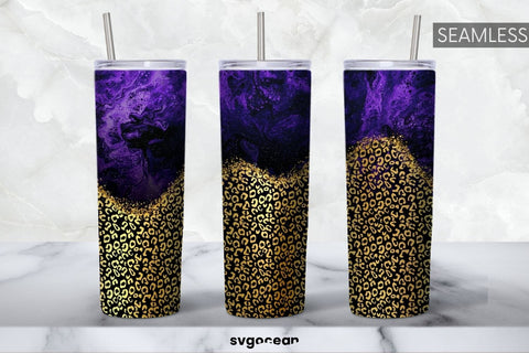 Gold Leopard Tumbler Sublimation | Glitter | Tumbler 20oz Sublimation SvgOcean 