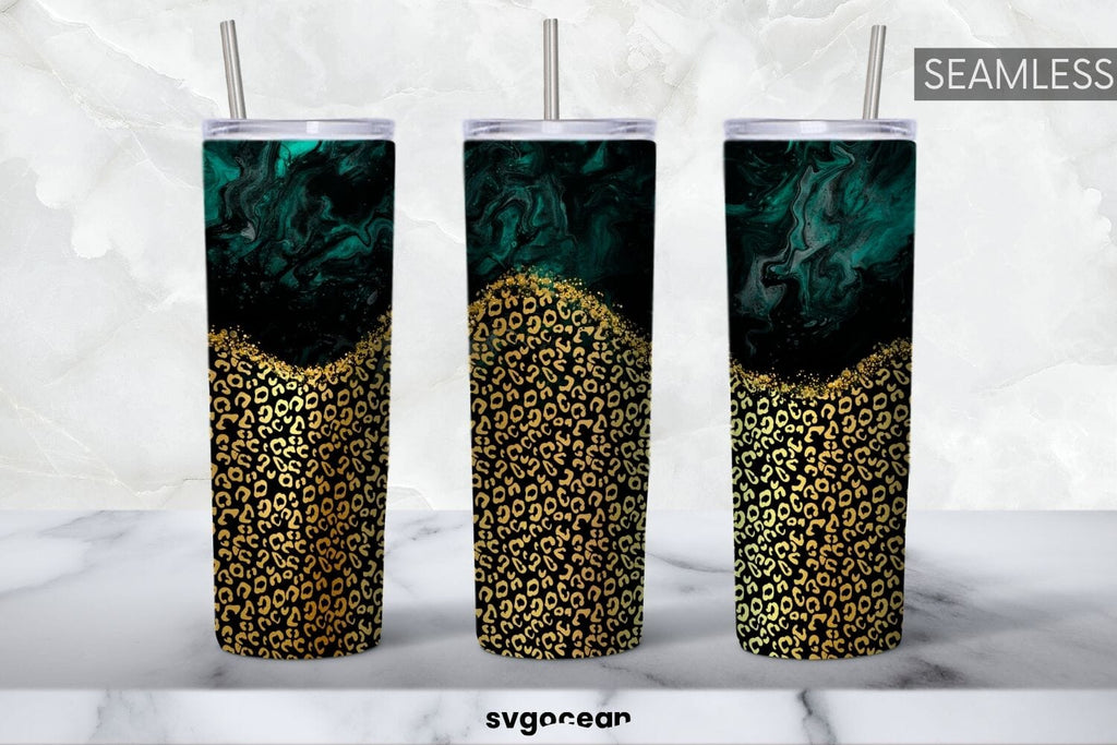 Gold Leopard Tumbler Sublimation | Glitter | Tumbler 20oz - So Fontsy