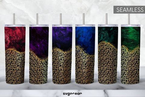 Gold Leopard Tumbler Sublimation | Glitter | Tumbler 20oz Sublimation SvgOcean 