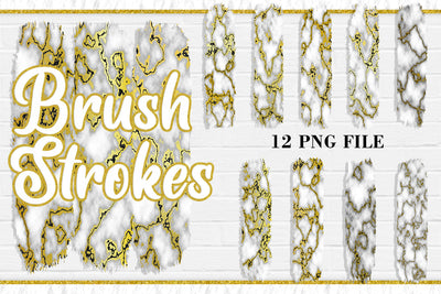 Gold Marble Brush Strokes, PNG Sublimation Design Sublimation artnoy 