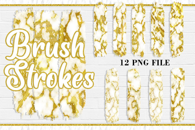 Gold Marble Brush Strokes, PNG Sublimation Design Sublimation artnoy 