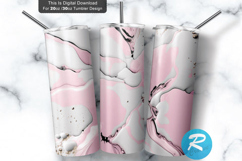 Gold Pink Marble Abstract 20 oz / 30 oz Tumbler PNG Sublimation Regulrcrative 