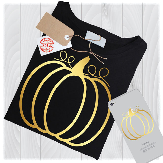 Gold Pumpkin Outline SVG Files for Cricut Designs | Thanksgiving SVG Files | Halloween SVG Files SVG My Sew Cute Boutique 