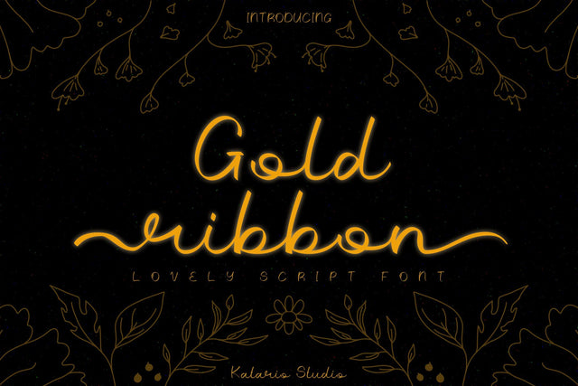Gold Ribbon | Lovely Script Font Font Katario Studio 