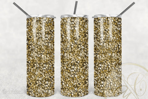 Gold Sequins Skinny Tumbler Sublimation Sublimation Marlene Campos 