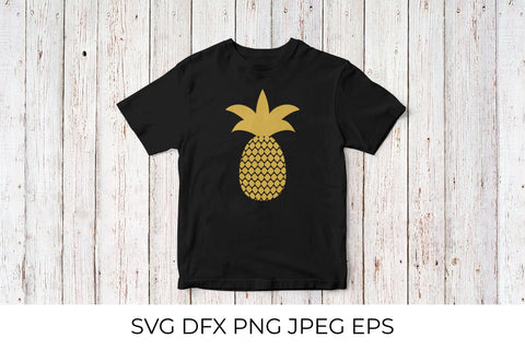 Gold silhouette of pineapple. Golden foil tropical fruit SVG SVG LaBelezoka 
