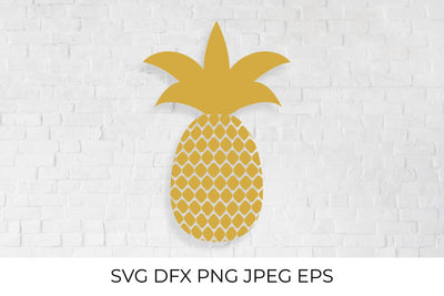 Gold silhouette of pineapple. Golden foil tropical fruit SVG SVG LaBelezoka 