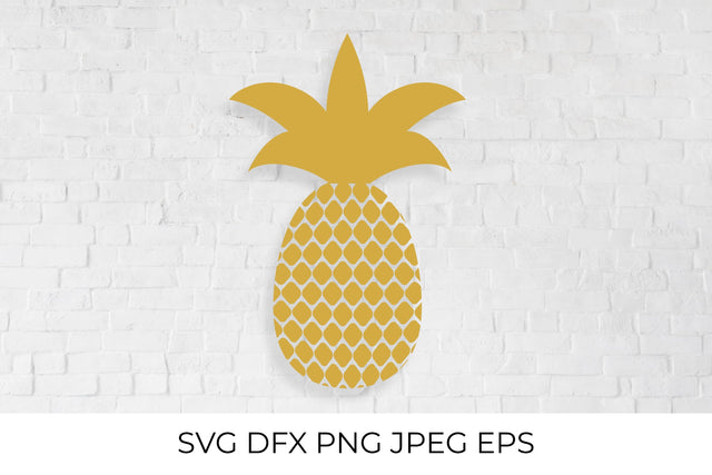 Gold silhouette of pineapple. Golden foil tropical fruit SVG SVG LaBelezoka 