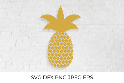 Gold silhouette of pineapple. Golden foil tropical fruit SVG SVG LaBelezoka 